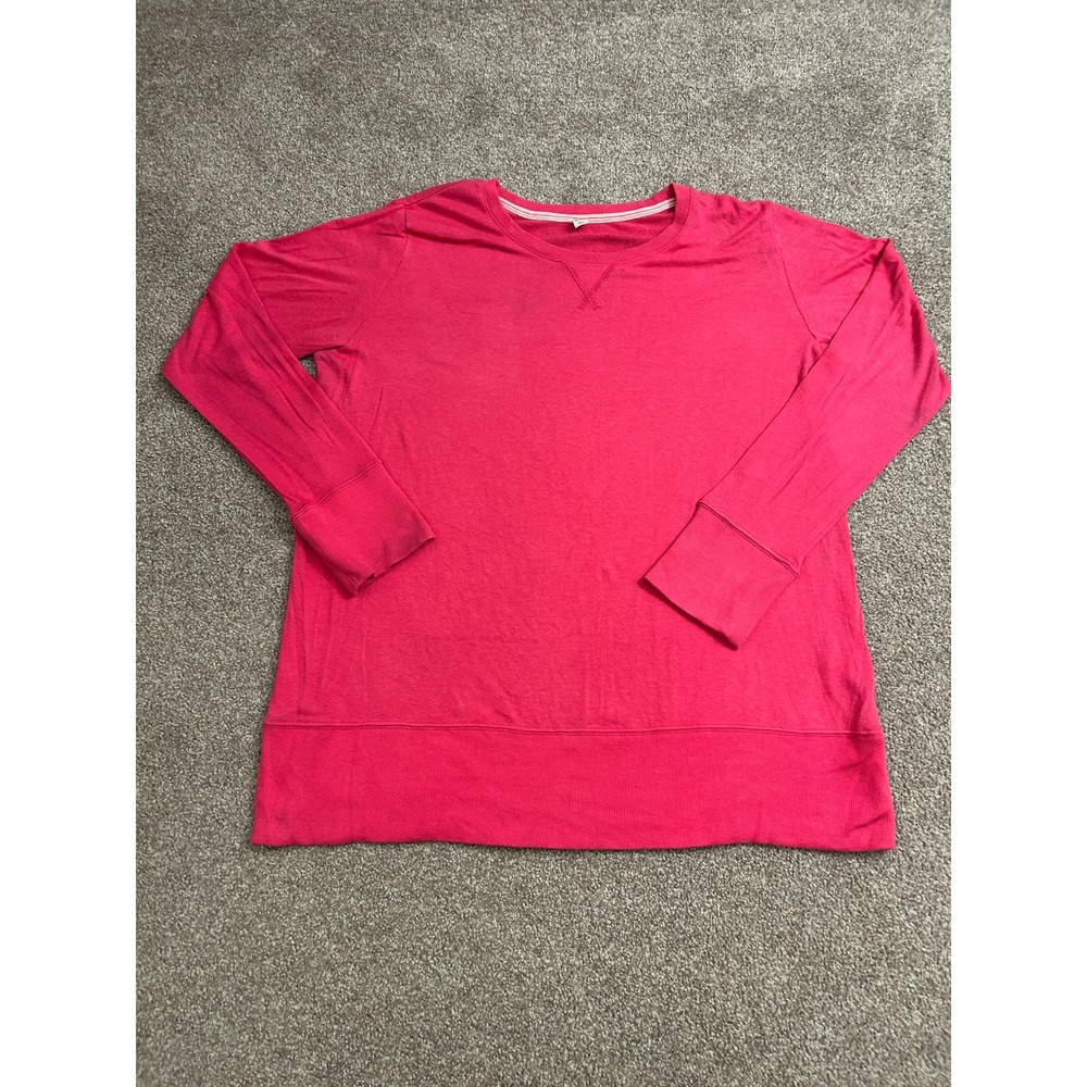 Uniqlo Sweatshirt Womens Large Pink Excellent French Terry Crew Neck Pullover